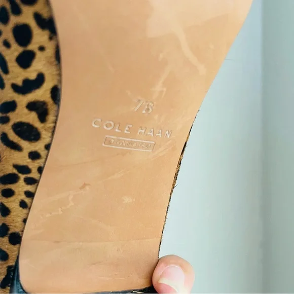 Cole Haan Etta Leopard Print Calf Hair Ankle Booties 7 - Picture 11 of 11